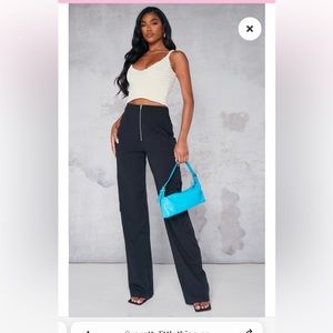 NWT Pretty Little Thing Black Cargo Trouser sz US 6